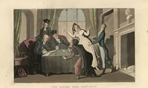 English gentleman on trial in a religious tribunal