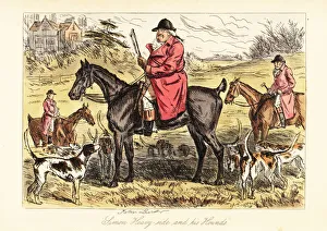 Images Dated 1st July 2020: English huntsman in hunting pinks sitting on a horse