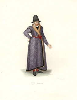 English noble, 16th century, in damask coat English noble, 16th century, in damask coat