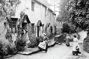 Idyll Prints: English rural idyll, probably Wiltshire, Victorian period