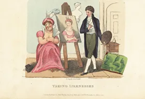 Richard Dagley Prints: English society portraitist and his client, Regency era