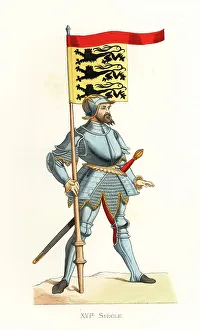 Edmond Lechevallier Chevignard Prints: English soldier, 16th century
