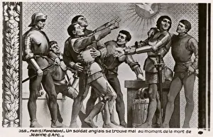 Collapses Prints: English soldier is taken ill at the death of Joan of Arc