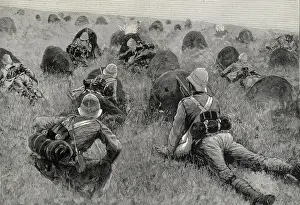 Tactics Prints: English soldiers fighting in Transvaal. Second