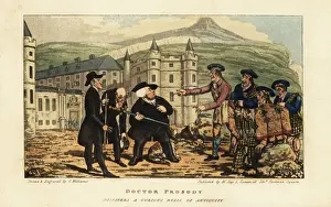 Williams Prints: English tourists with a rusty ancient sword near Holyrood