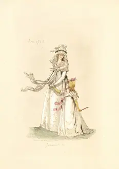 Augusteetienneguillaumot Prints: English woman in the fashion of August 1795