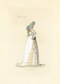 Augusteetienneguillaumot Prints: English woman in the fashion of July 1795