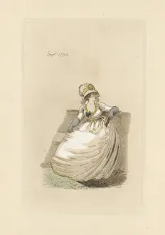 Augusteetienneguillaumot Prints: English woman in the fashion of September 1798