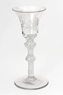 Moth Gallery: Engraved Jacobite airtwist drinking glass