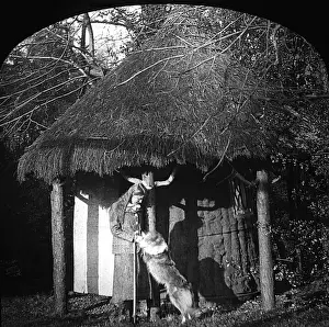 Enid Prints: Enid Swithinbank and Flora the Dog at Denham Court