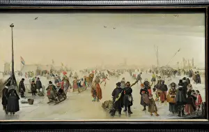 Money Prints: Enjoying the Ice near a Town, c. 1620, by Hendrick Avercamp