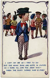 Enlisting Prints: Enlisting / Comic Postcard