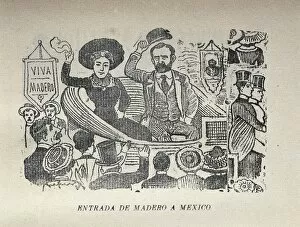 Liberalism Collection: Entering Mexico, 1911. Engraving
