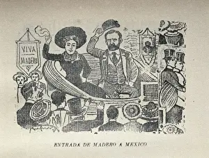 Entering Mexico, 1911. Engraving