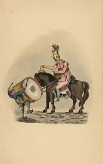Magnet Prints: Entertainers near Orleans cathedral, circa 1815