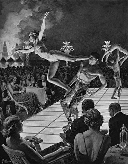 Resorts Collection: Entertainment at Monte Carlo beach by Matania