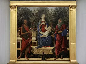 Infancy Gallery: Enthroned Maria with Child with John the Baptist and John th