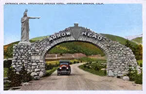 Californian Prints: Entrance Arch - Arrowhead Springs Hotel, California, USA