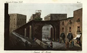 Entrance to the bazaar or market of Jerusalem, Israel, 1800s
