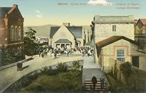 Student Prints: Entrance and chapel of Syrian Protestant College, Beirut