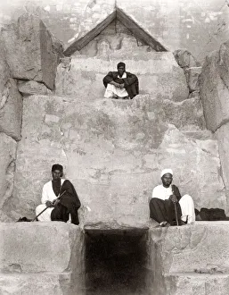 Entrance to the Great Pyramid at Giza, Egypt, c. 1880 s