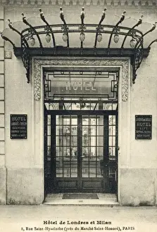 Franc Prints: Entrance to the London and Milan Hotel in Paris, France