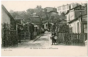 Montmartre Prints: Entrance to the Maquis, Montmartre, Paris, France