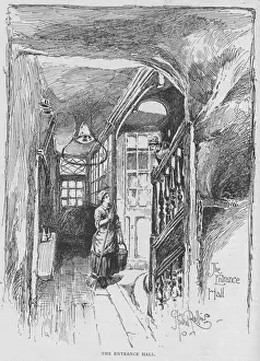 Olde Prints: Entrance of the Old Cheshire Cheese, the famous old pub just off Londons Fleet Street