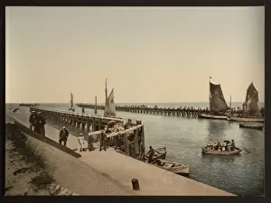Blankenberghe Prints: Entrance to the port, Blankenberghe, Belgium