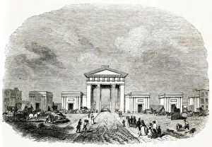 The entrance Portico - Euston Station - London