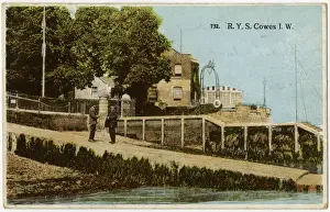Solent Prints: The entrance to The Royal Yacht Squadron at Cowes, IOW