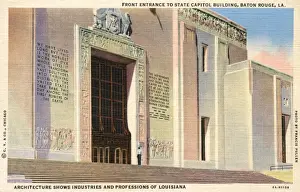 Carvings Prints: Entrance - State Capitol Building, Baton Rouge, Louisiana