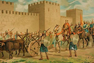 Visigoth Prints: Entrance of the Visigoth king Wamba into Toledo