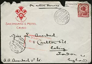 Images Dated 18th January 2018: Envelope from Egypt addressed to Miss L Auerbach, WW1
