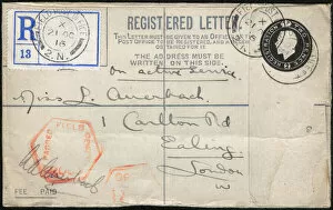 Images Dated 18th January 2018: Envelope from France addressed to Miss L Auerbach, WW1
