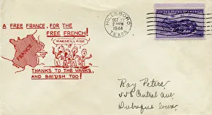 Envelope, A Free France, for the Free French, WW2