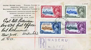 Envelope with stamps from Basutoland, South Africa