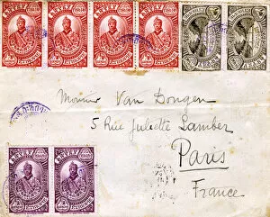 Ababa Gallery: Envelope with stamps sent from Addis Ababa to Paris