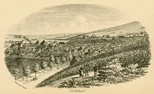Vineyards Prints: Epernay Vineyards, 1877