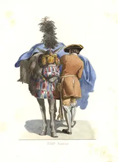 Lechevallier Prints: An equestrian servant, France, 18th century