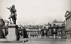 Versailles Prints: Equestrian statue King Louis XIV Palace of Versailles, Fran