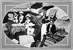 Donated Prints: Equipment being prepared by Red Cross nurses