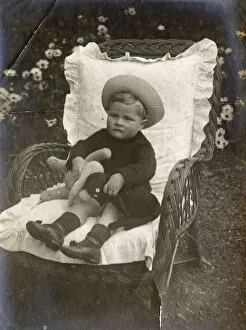 Images Dated 13th November 2017: Eric Atherton Smith - young boy aged 3 with his toy drum