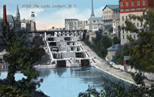 New Items from the Grenville Collins Collection Gallery: Erie Canal Locks at Lockport, NY State, USA