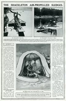 Survival Gallery: Ernest Shackletons air-propelled sledges, and a tent