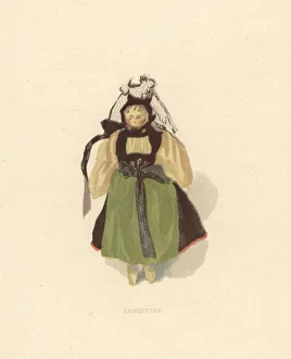 Seville Collection: Ernestine, leather doll dressed as a Swiss peasant