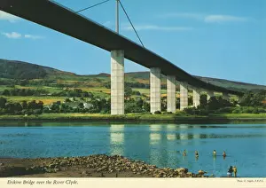 Clyde Prints: The Erskine Bridge - a multi span cable-stayed box girder bridge spanning the River Clyde