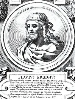 ERWIG (?-687). Visigothic king (680-687). Engraving