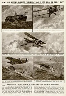Sighting Prints: Escort carrier Archer by G. H. Davis