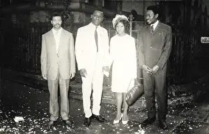 Confetti Prints: Esmel May Woma, groom and two men in Nottingham